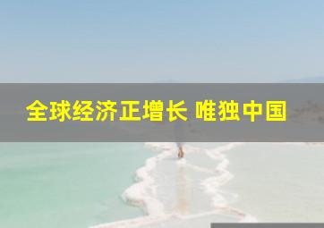 全球经济正增长 唯独中国